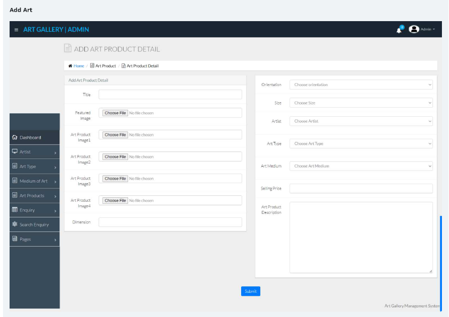 Art Gallery Management System