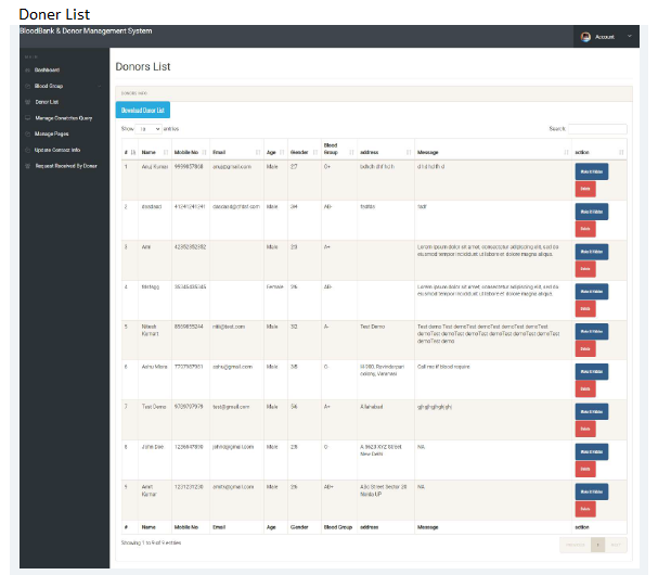 BLOOD BANK & DONER MANAGEMENT SOFTWARE