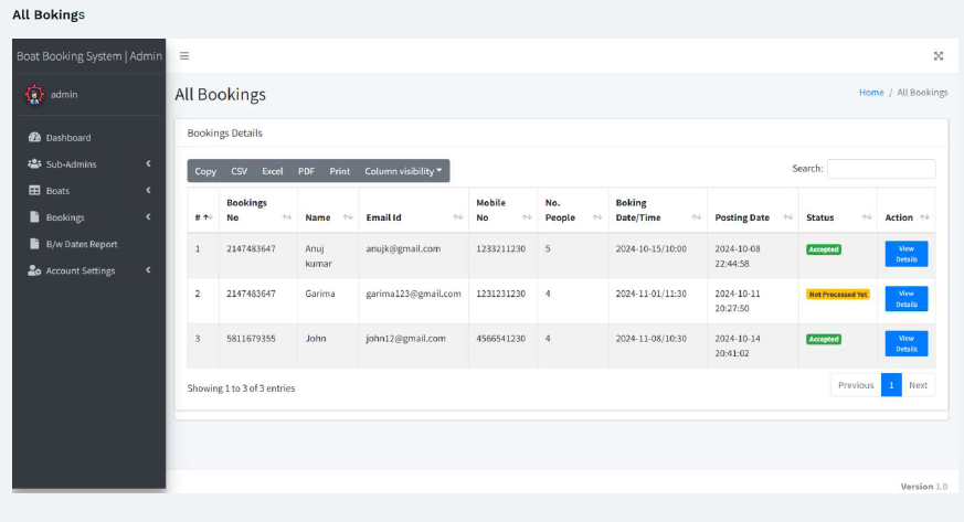 BOAT BOOKING SOFTWARE