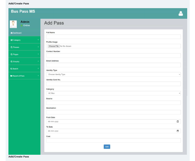 BUS PASS MANAGEMENT SOFTWARE