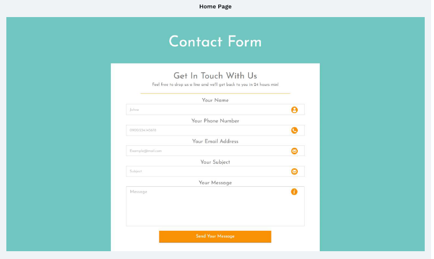 CONTACT FORM WITH MAIL FUNCTION