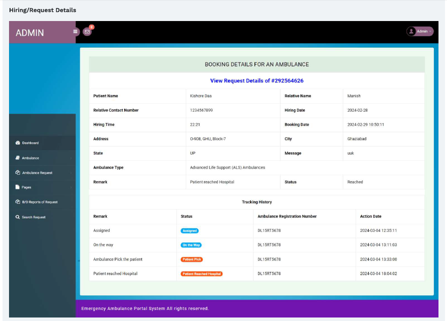 EMERGENCY AMBULANCE HIRING PORTAL