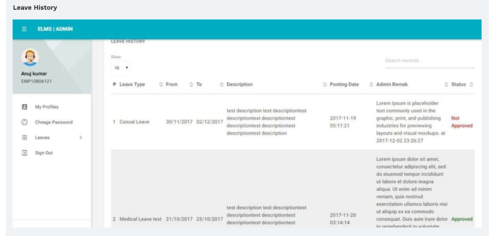EMPLOYEE LEAVES MANAGEMENT SOFTWARE