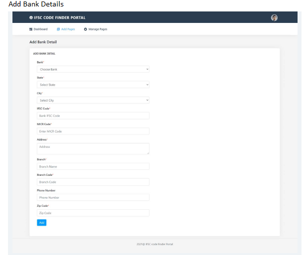 IFSC CODE FINDER PROJECT