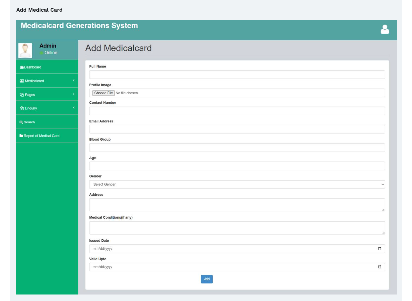 MEDICAL CARD GENERATION SOFTWARE