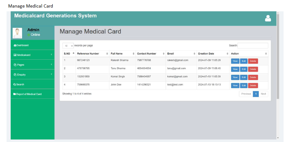 MEDICAL CARD GENERATION SOFTWARE