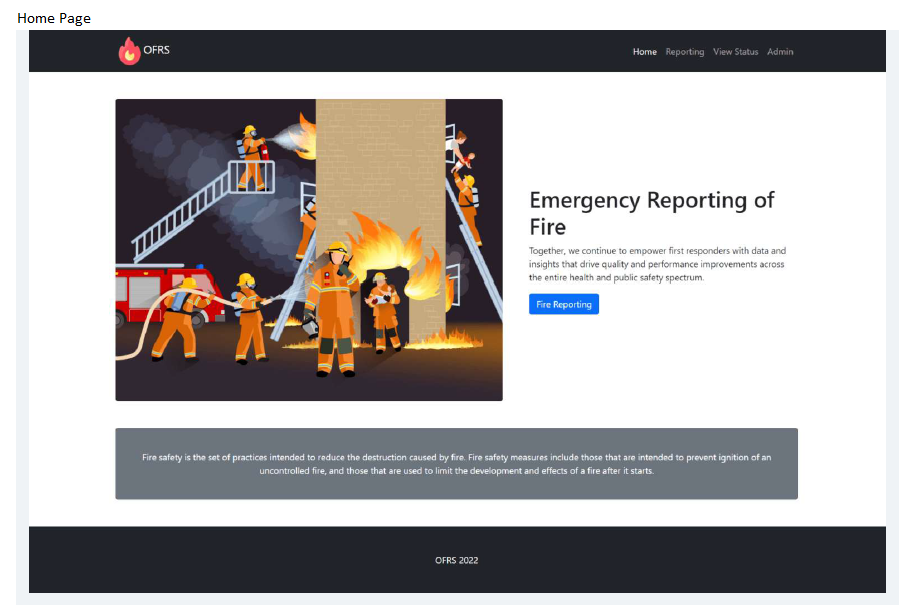 ONLINE FIRE REPORTING SOFTWARE