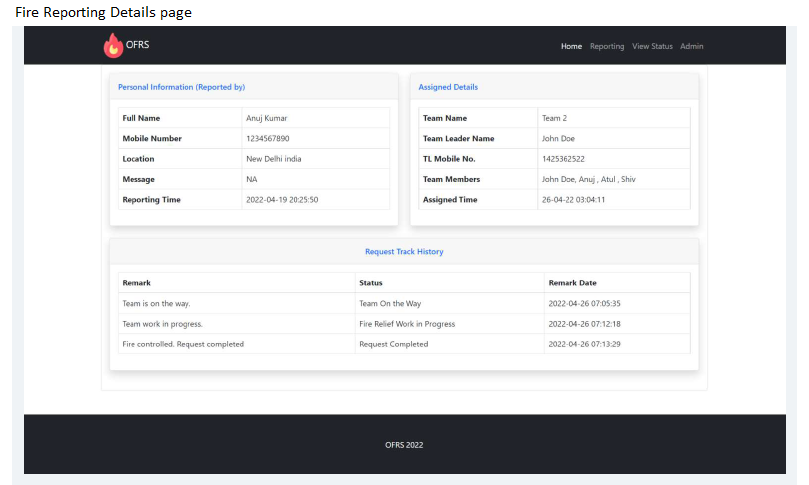 ONLINE FIRE REPORTING SOFTWARE