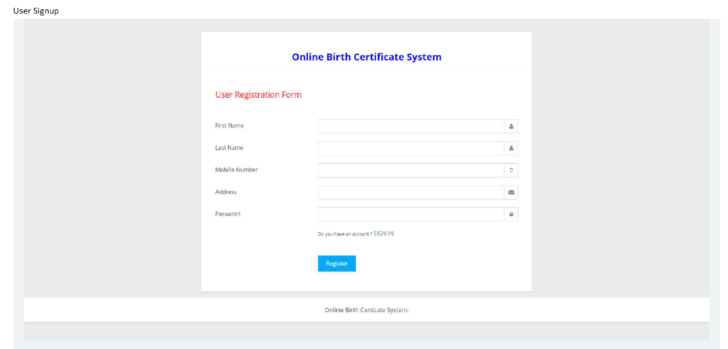 ONLINE BIRTH CERTIFICATE SOFTWARE