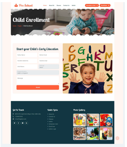 PRE-SCHOOL ENROLLMENT SOFTWARE