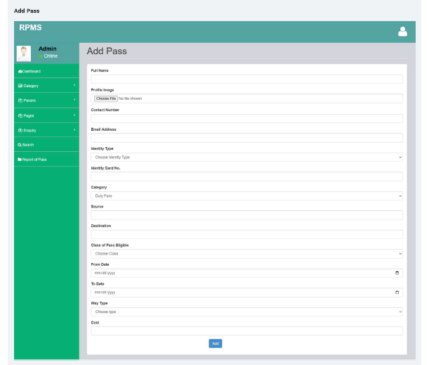 RAIL PASS MANAGEMENT SOFTWARE