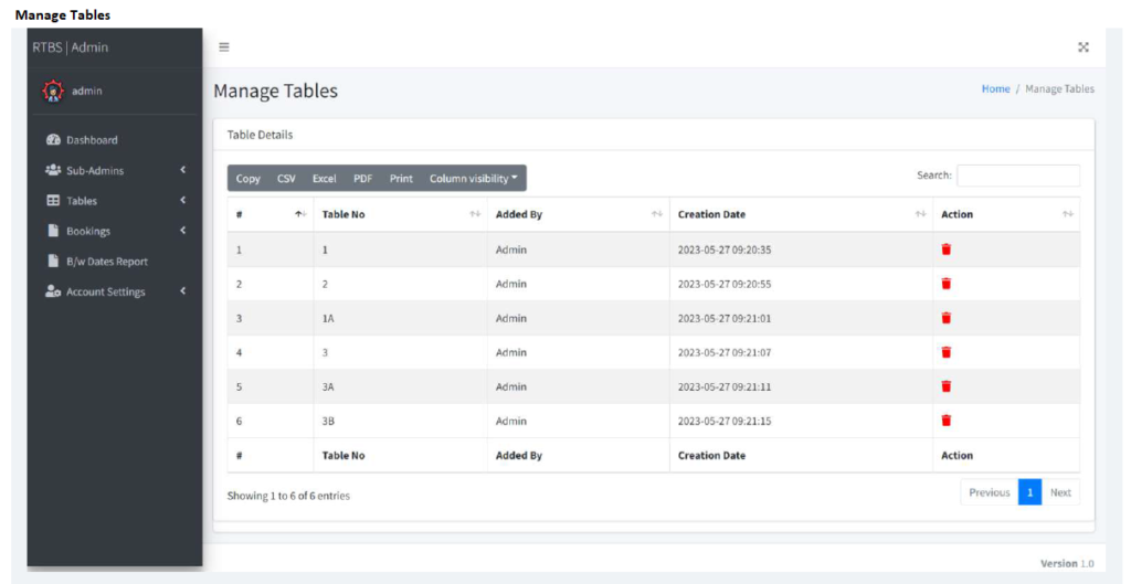 RESTAURANT TABLE BOOKING SOFTWARE