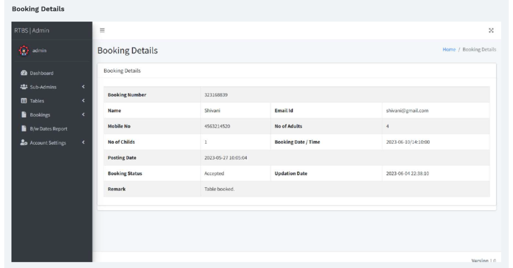 RESTAURANT TABLE BOOKING SOFTWARE