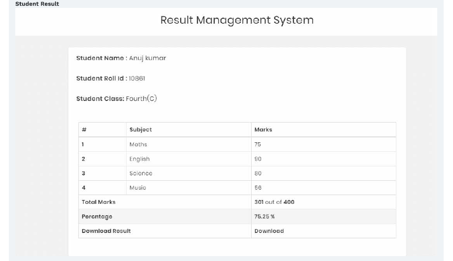 STUDENT RESULT MANAGEMENT SOFTWARE