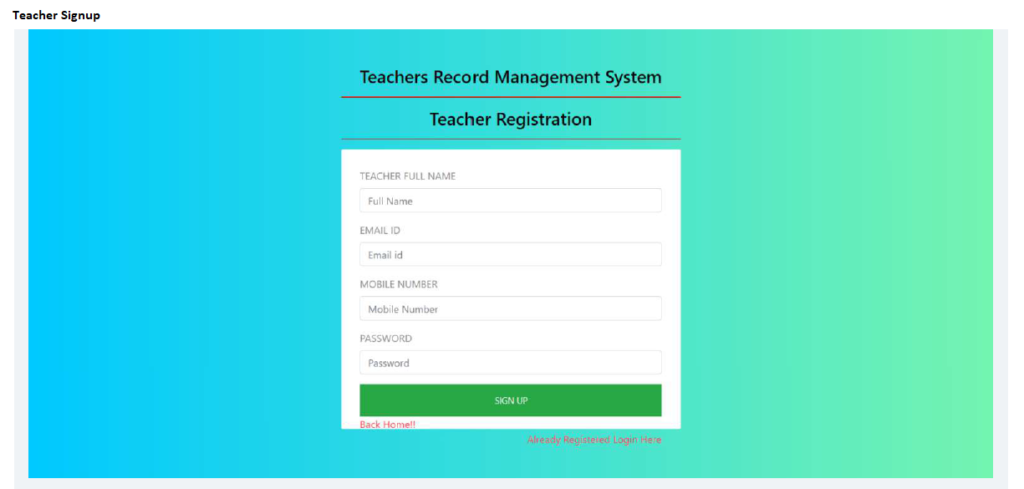 TEACHERS RECORD MANAGEMENT SOFTWARE