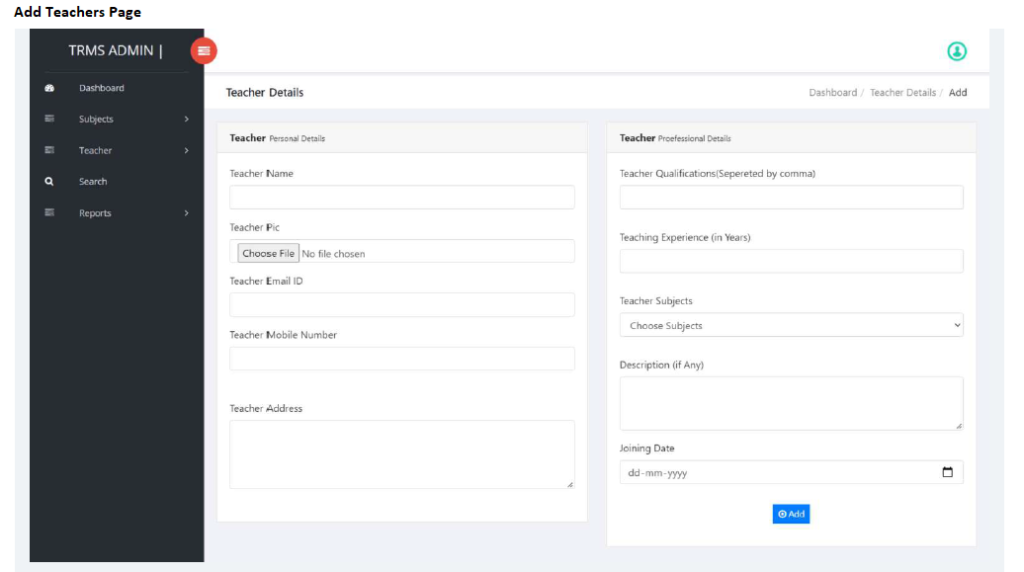 TEACHERS RECORD MANAGEMENT SOFTWARE