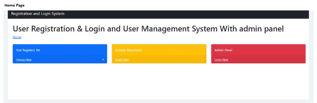 USER REGISTRATION & LOGIN AND USER MANAGEMENT SOFTWARE WITH ADMIN PANEL