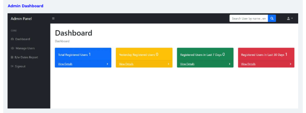 USER REGISTRATION & LOGIN AND USER MANAGEMENT SOFTWARE WITH ADMIN PANEL