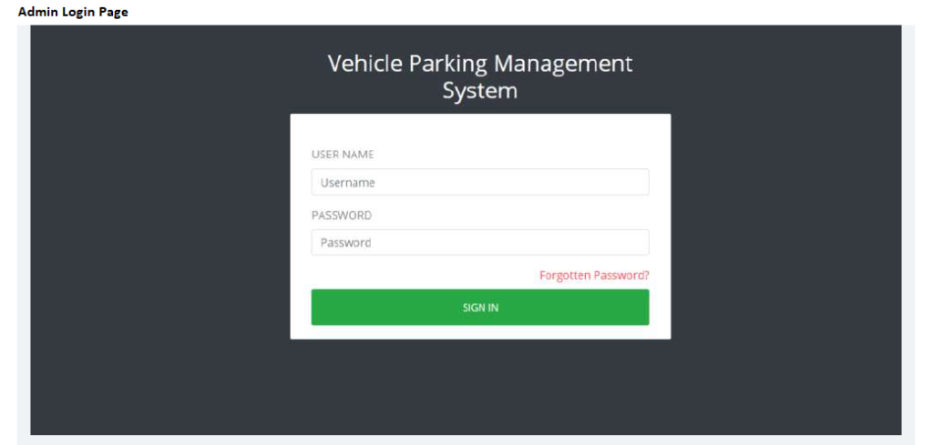 VEHICLE PARKING MANAGEMENT SOFTWARE