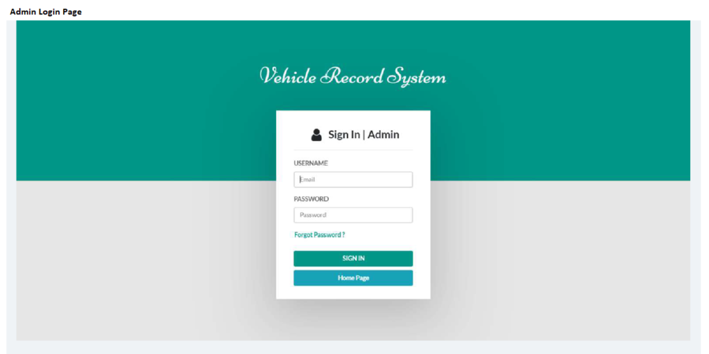 VEHICLE RECORD MANAGEMENT SOFTWARE