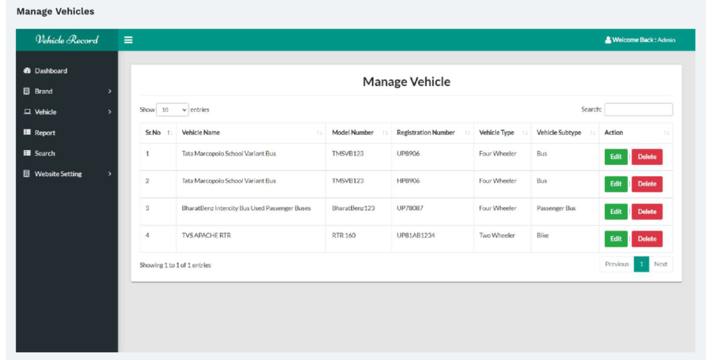VEHICLE RECORD MANAGEMENT SOFTWARE