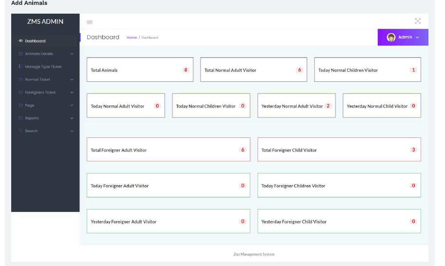 ZOO MANAGEMENT SOFTWARE